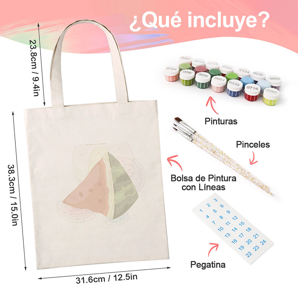 Sandía Deliciosa Bolsa de Lienzo Pintar por Números