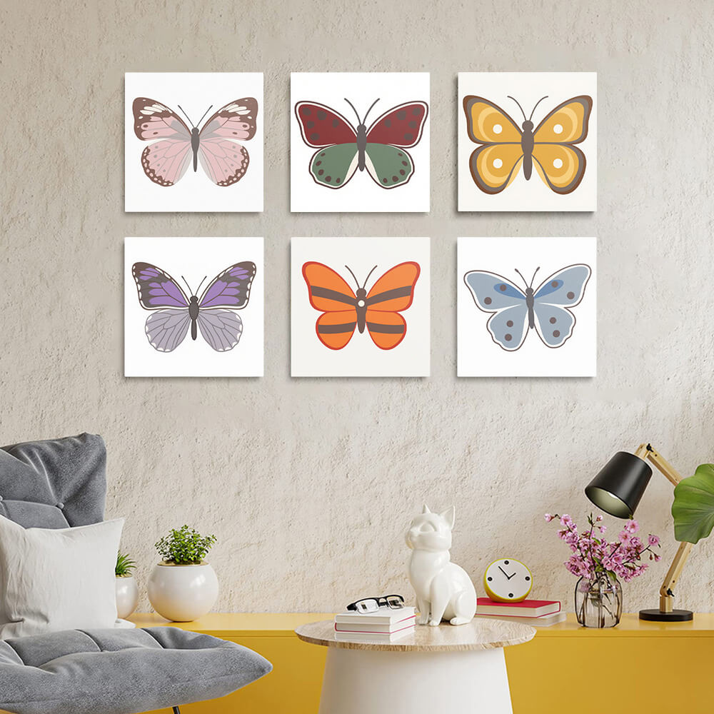 Seis Mariposas 6 Partes Mini Pintar por Números