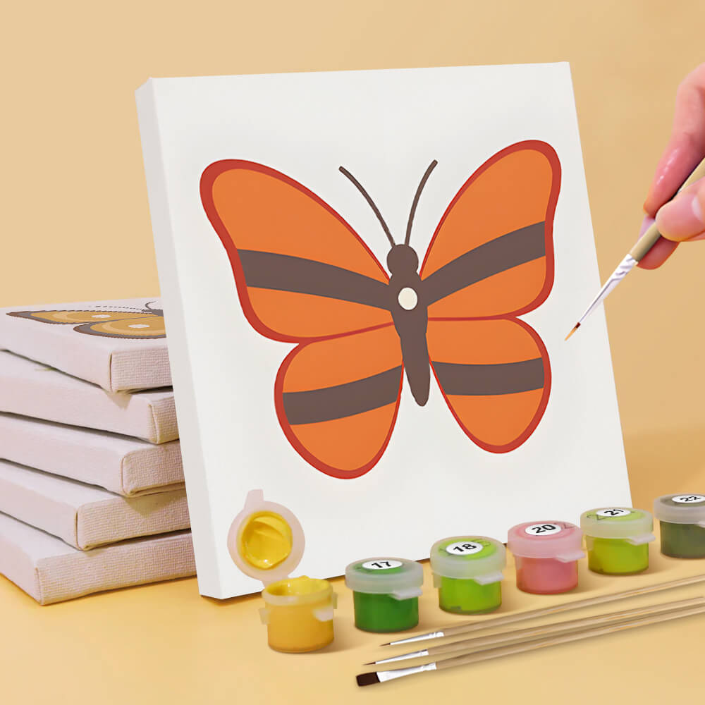 Seis Mariposas 6 Partes Mini Pintar por Números
