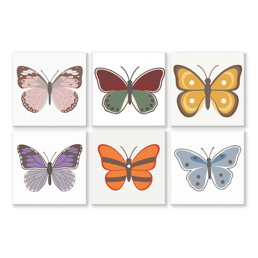 Seis Mariposas 6 Partes Mini Pintar por Números