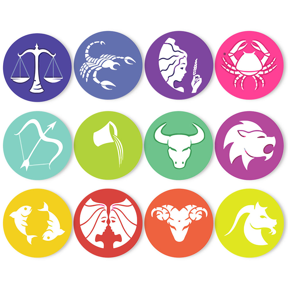 Signos del Zodiaco 12 Salvamanteles Pintar por Números