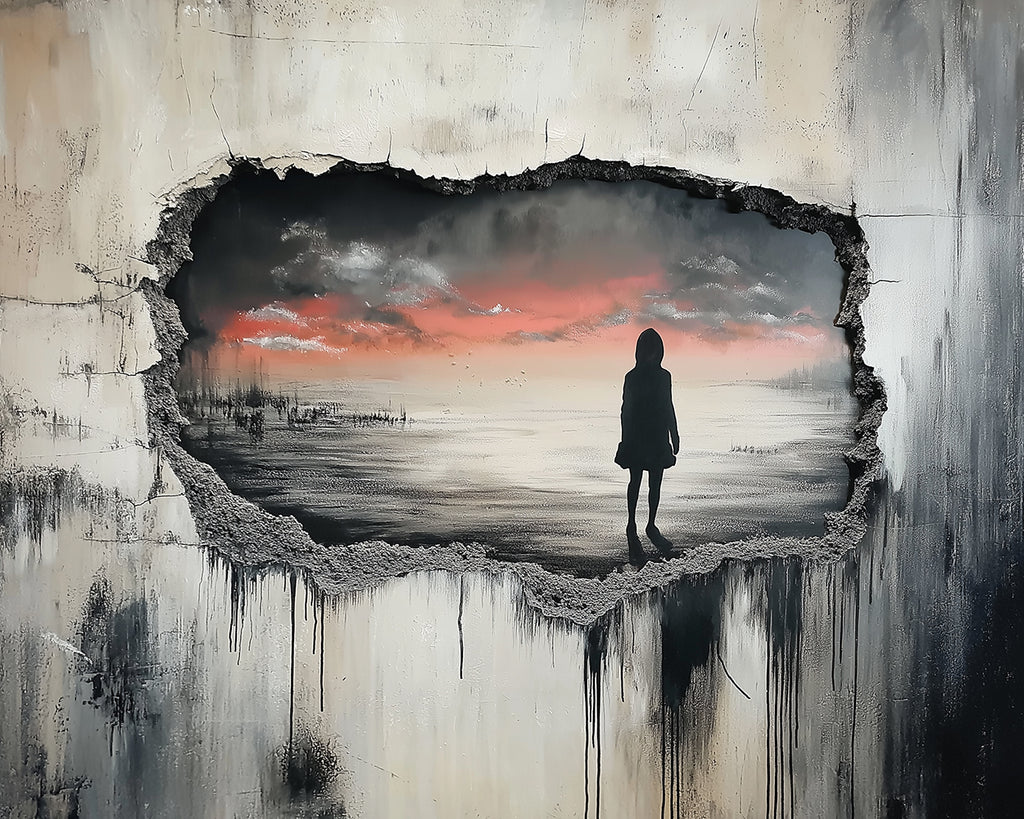Silueta de Chica y Paisaje Natural Pintar por Números