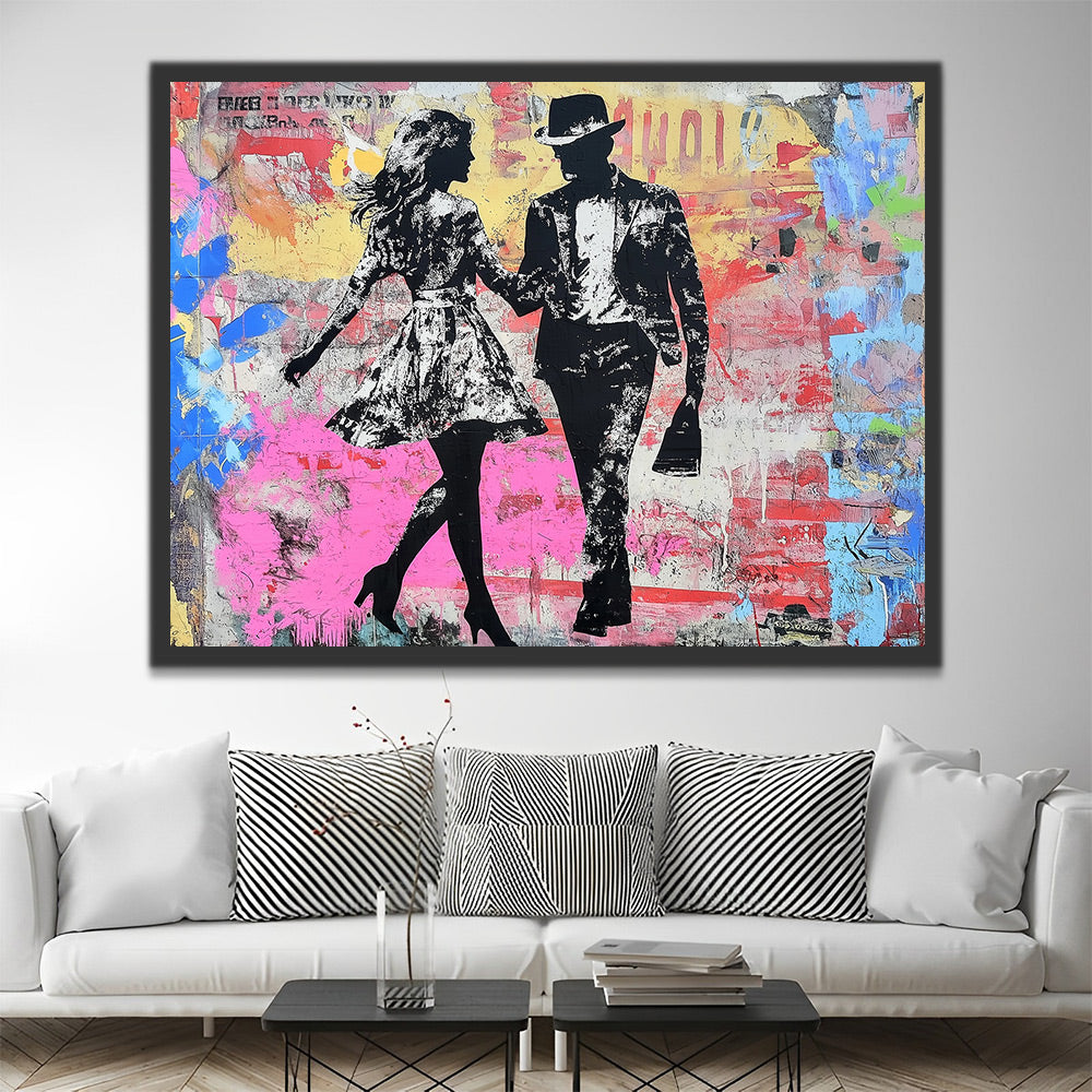 Silueta de Pareja en el Papel Colorido Pintar por Números