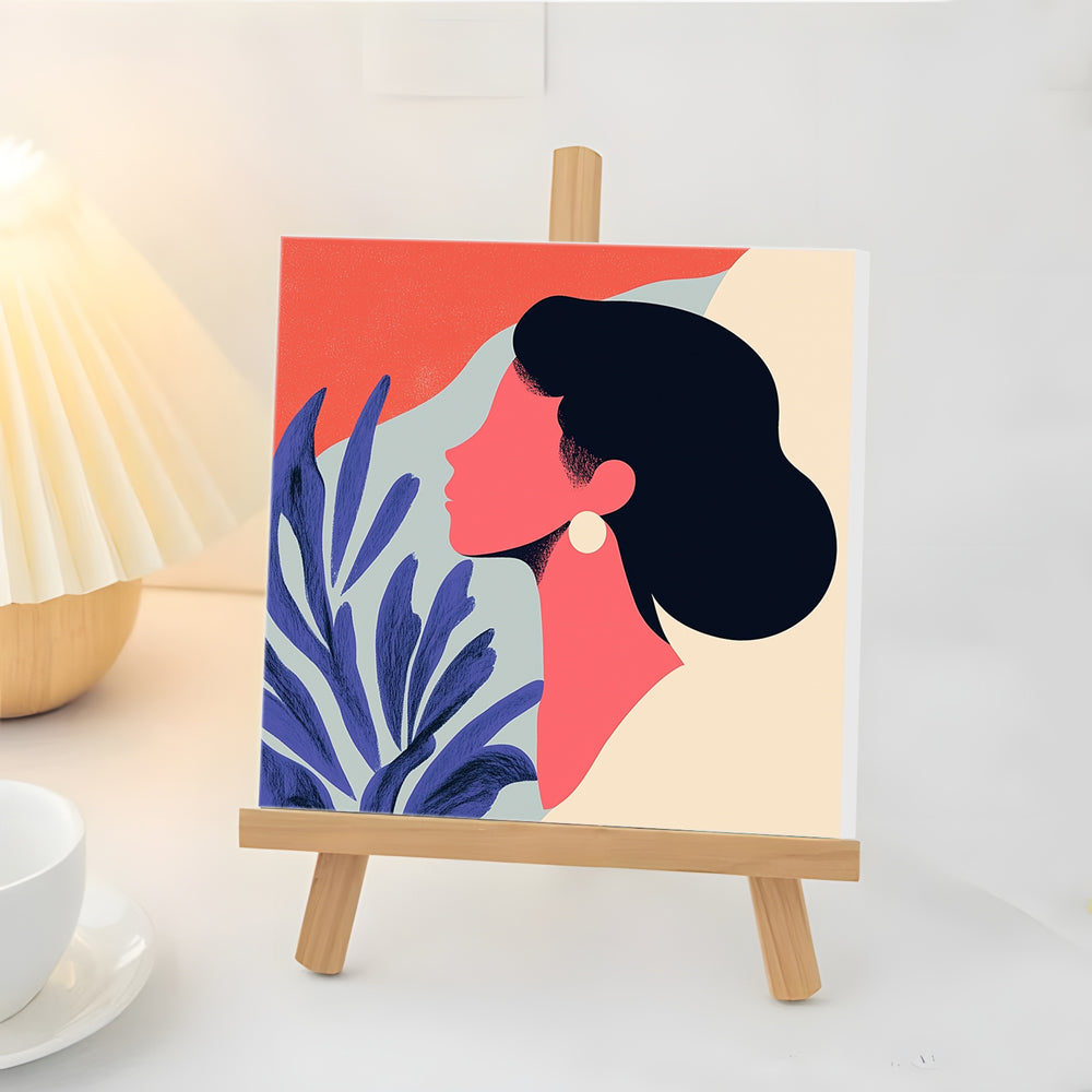 Siluetas de Mujer y Hojas Mini Pintar por Números
