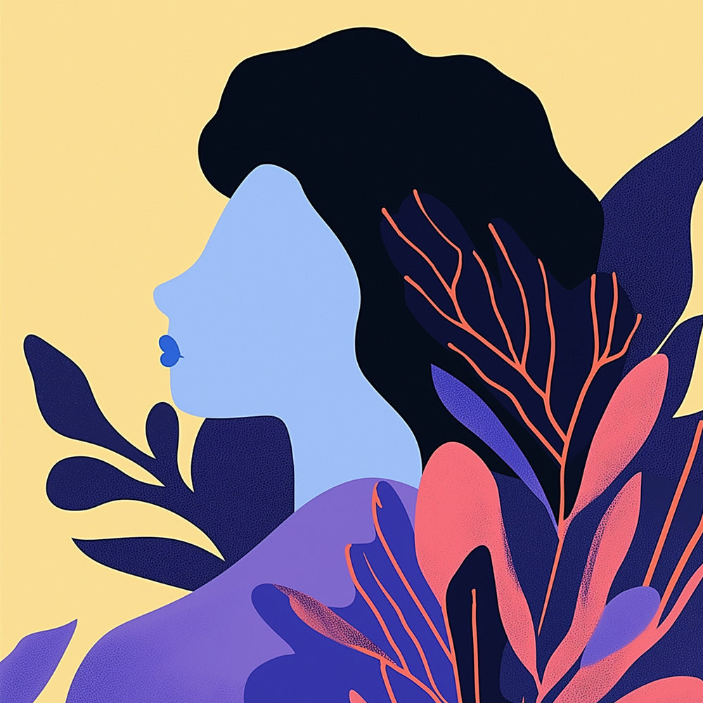Siluetas de Mujer y Plantas Mini Pintar por Números