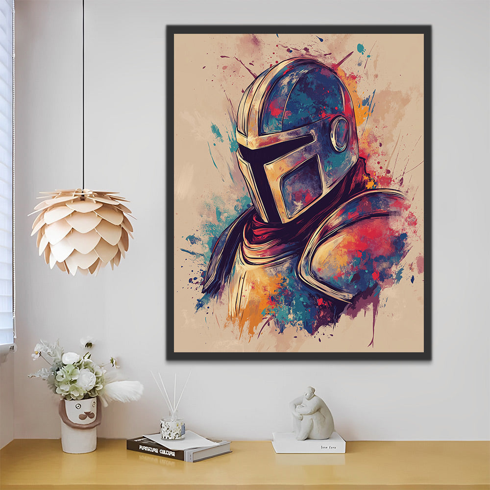 Soldado con Casco y Armadura Pintar por Números