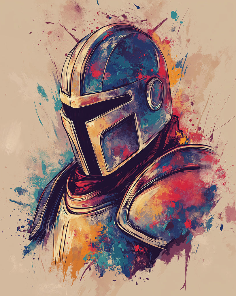 Soldado con Casco y Armadura Pintar por Números