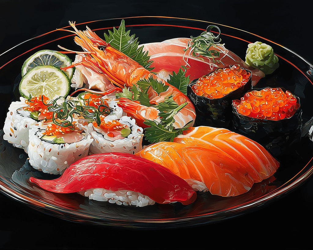 Sushi de Mariscos Delicioso Pintar por Números