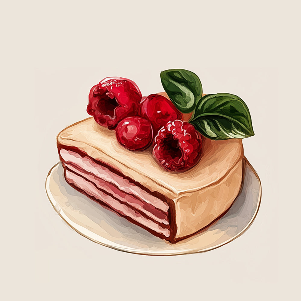 Tarta de Frambuesas Mini Pintar por Números