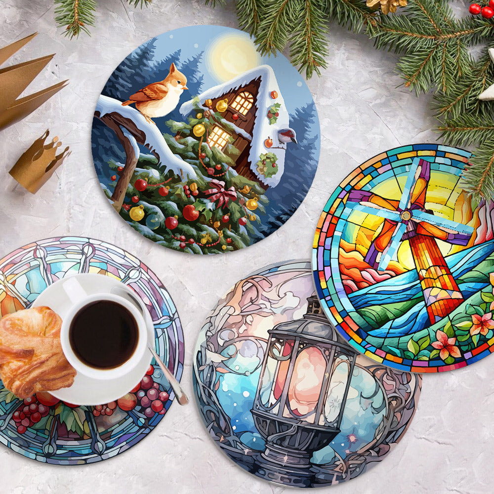 Tema Navideño 4 Salvamanteles Pintar por Números