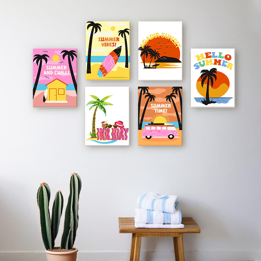 ¡Tiempo de Verano! 6 Partes Mini Pintar por Números