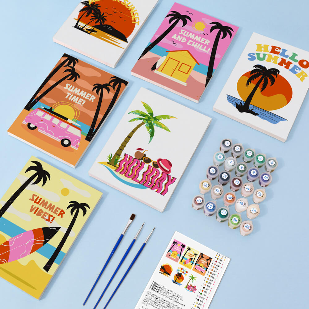 ¡Tiempo de Verano! 6 Partes Mini Pintar por Números