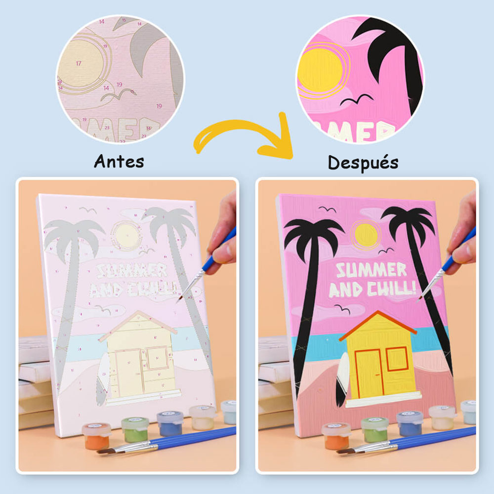 ¡Tiempo de Verano! 6 Partes Mini Pintar por Números