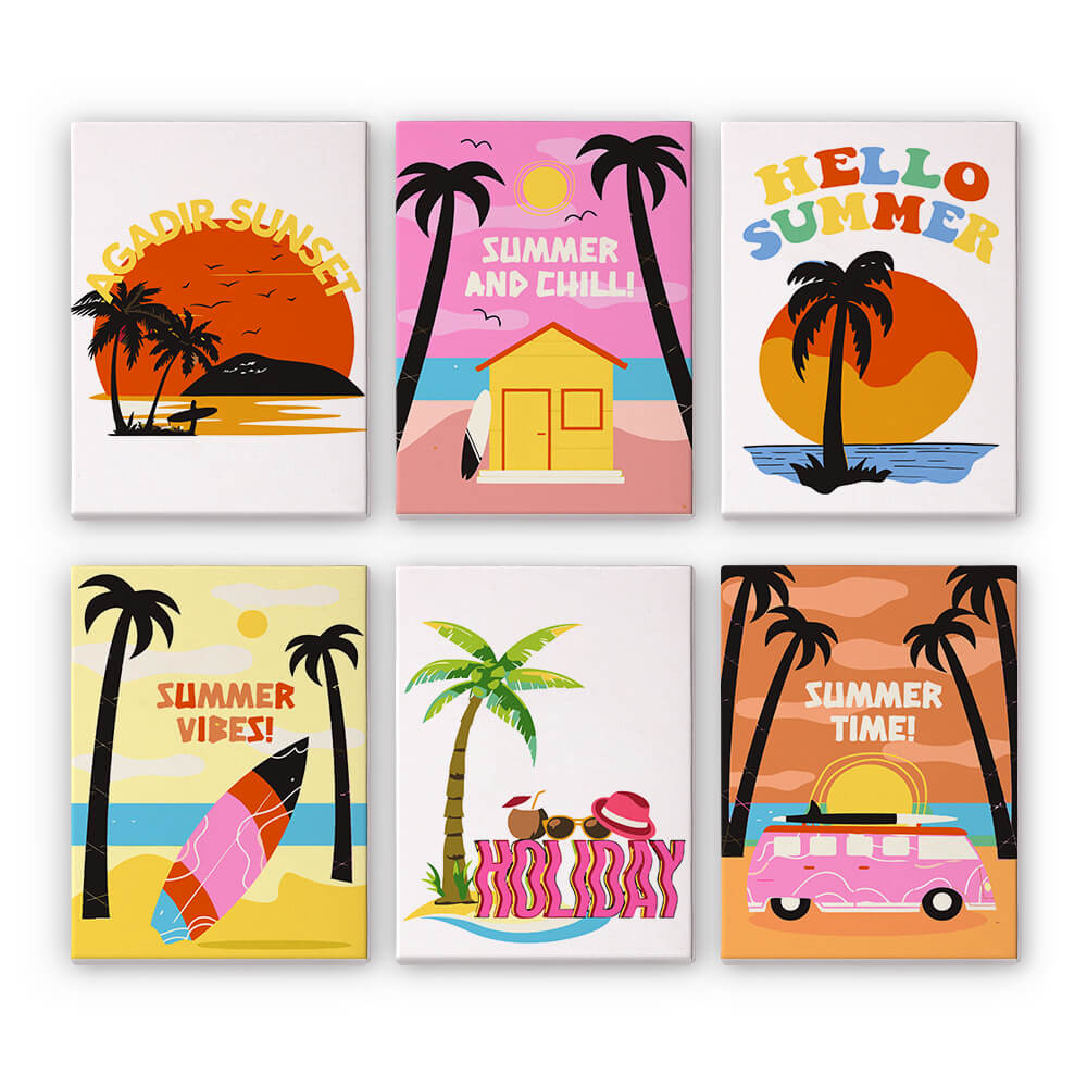 ¡Tiempo de Verano! 6 Partes Mini Pintar por Números