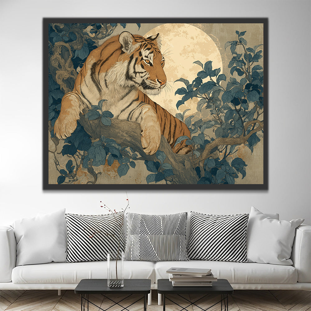 Tigre Trepando en un Árbol Pintar por Números