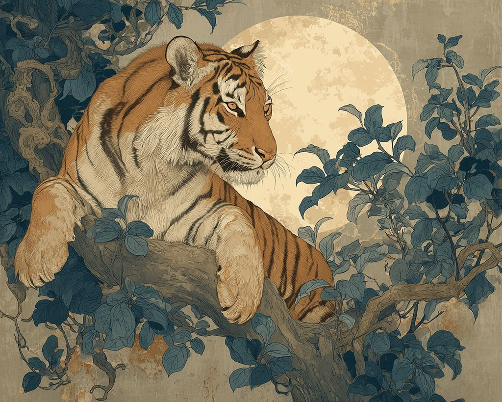 Tigre Trepando en un Árbol Pintar por Números