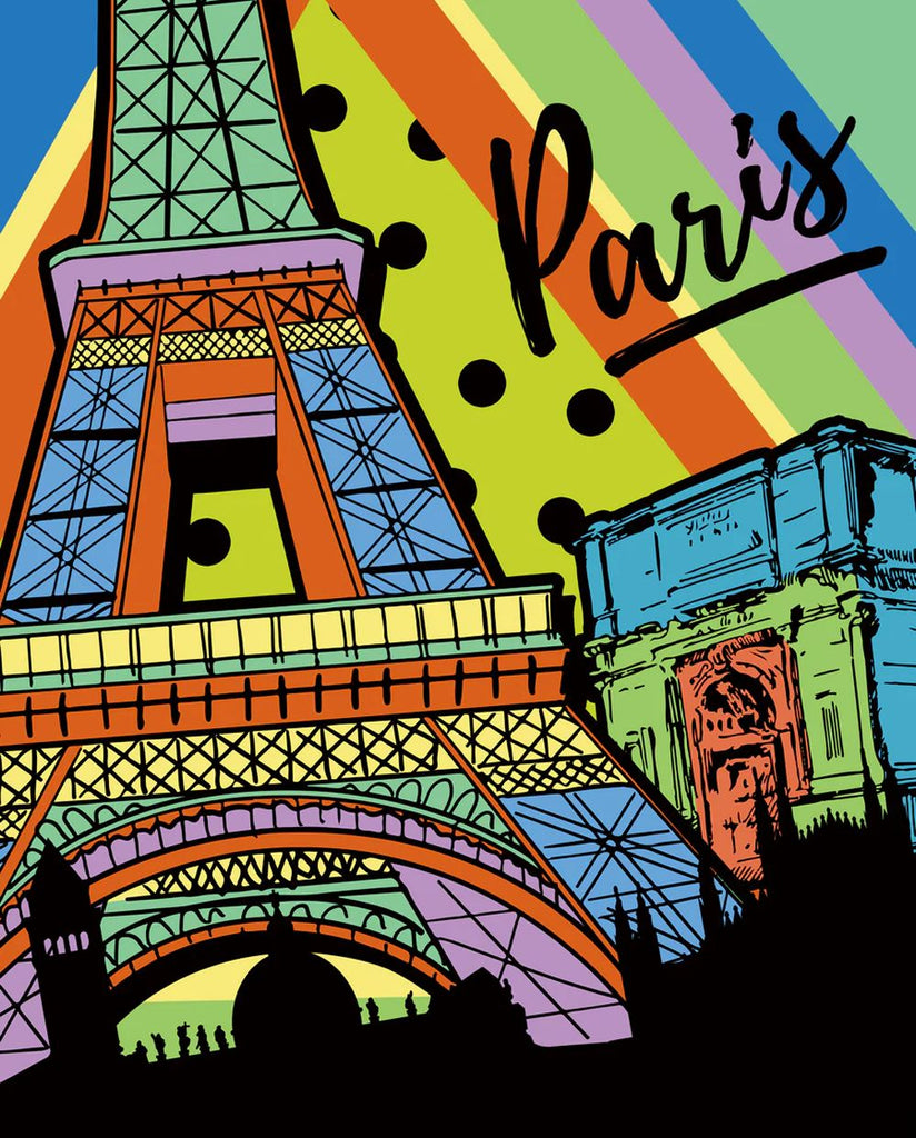 Torre Eiffel Colorida en París Pintar por Números