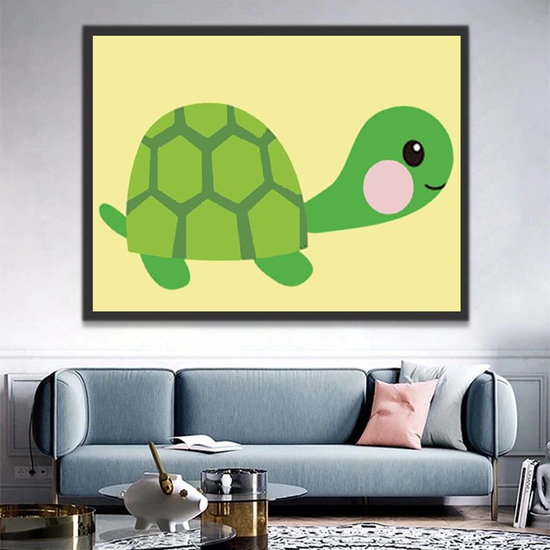 Tortuga Verde Linda Pintar por Números Niños