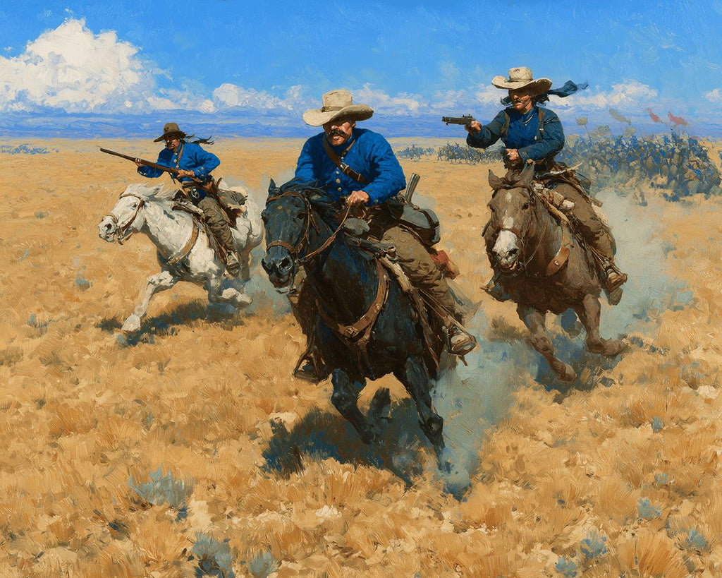 Tres Cazadores de Recompensas a Caballo Pintar por Números
