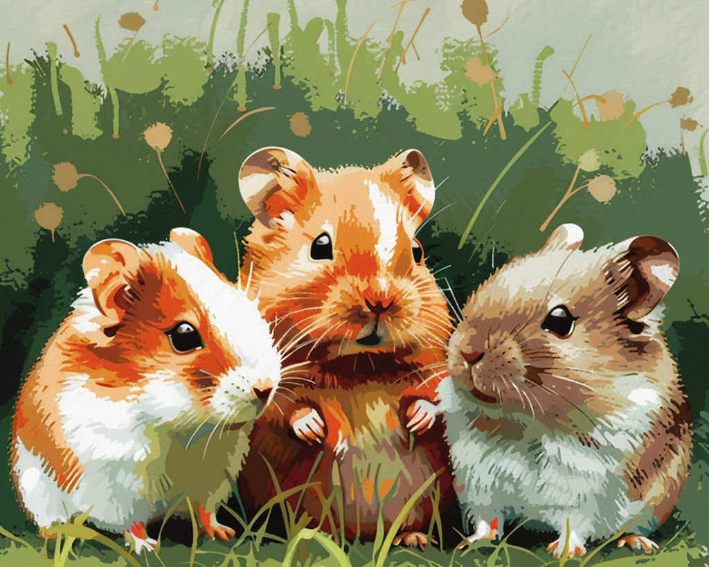 Tres Ratones Pequeños Adorables Pintar por Números