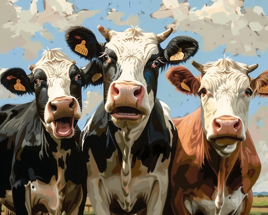 Tres Vacas Lecheras Pintar por Números