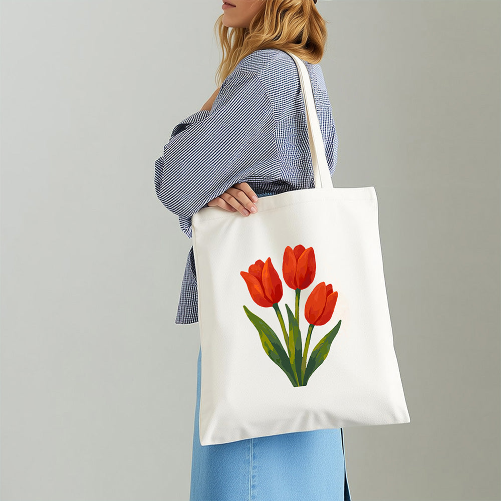 Tulipanes Rojos Bolsa de Lienzo Pintar por Números