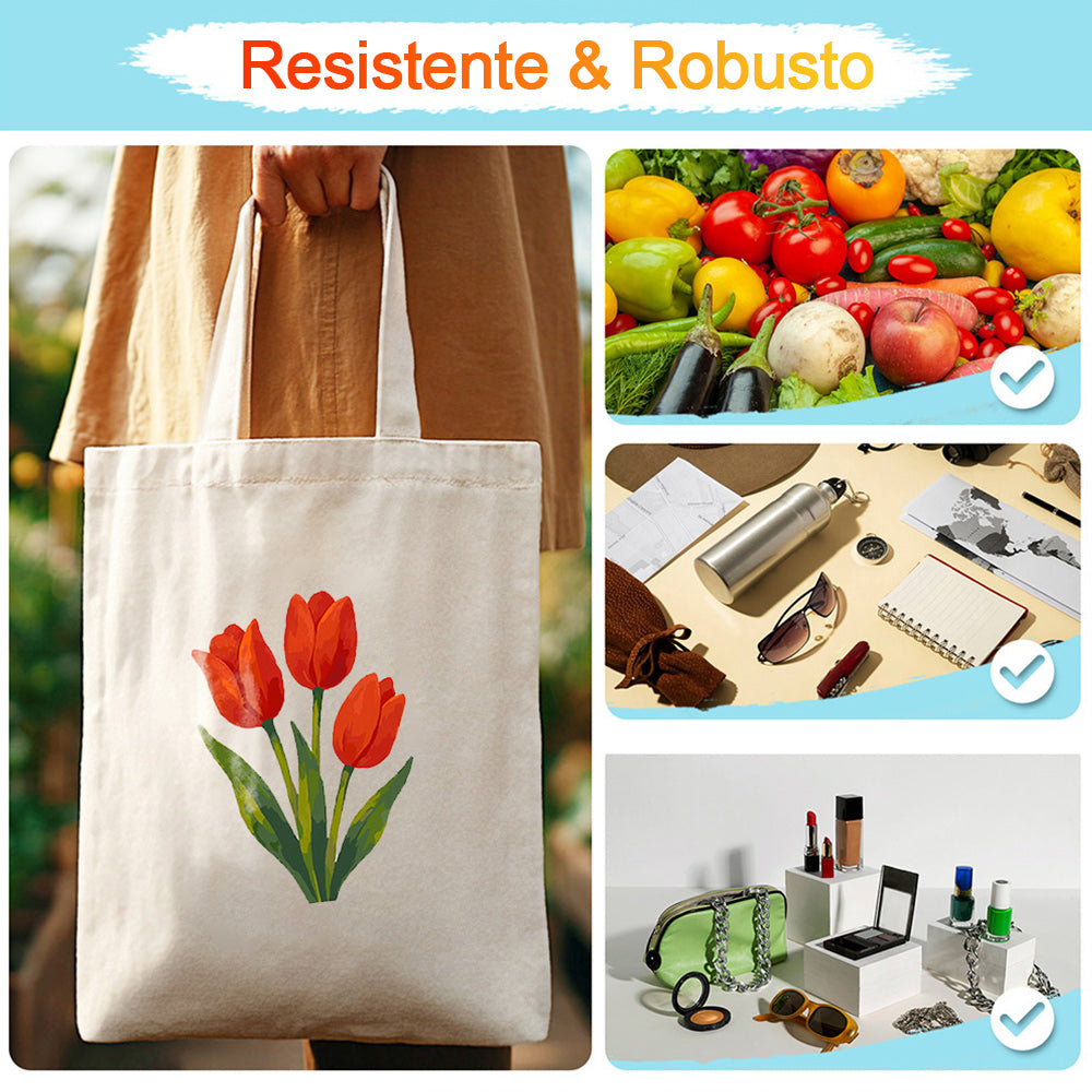 Tulipanes Rojos Bolsa de Lienzo Pintar por Números