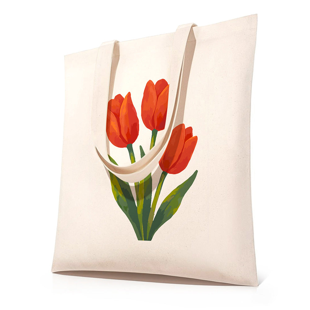 Tulipanes Rojos Bolsa de Lienzo Pintar por Números
