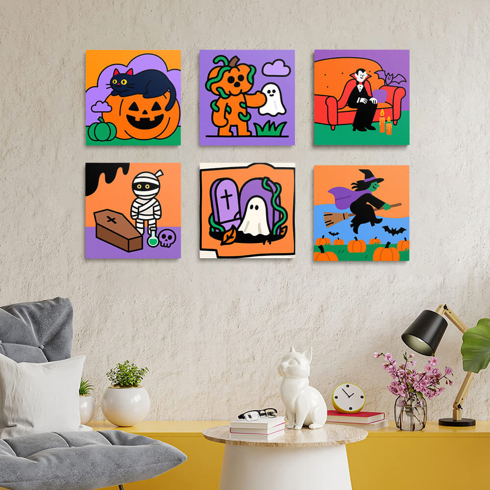 Un Halloween Feliz 6 Partes Mini Pintar por Números
