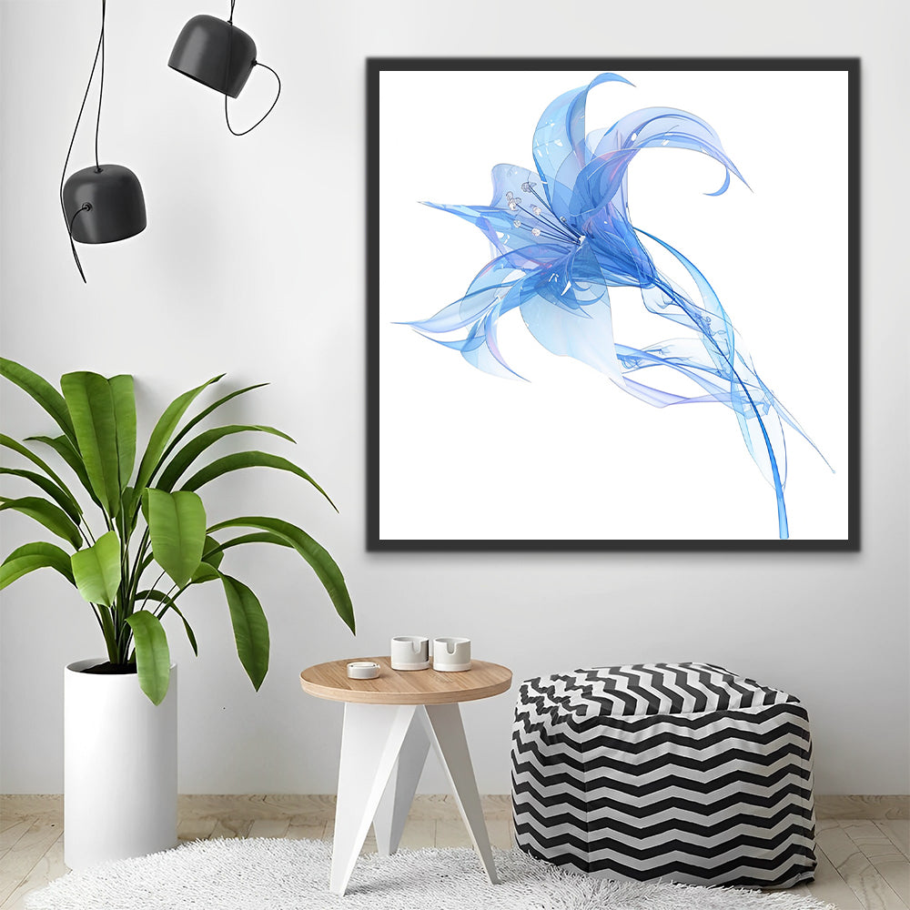Un Lirio Hermoso Mágico de Color Azul Claro Pintar por Números