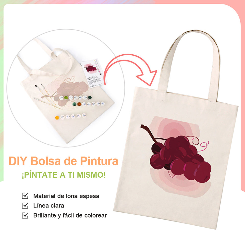 Un Racimo de Uvas Maduras Bolsa de Lienzo Pintar por Números