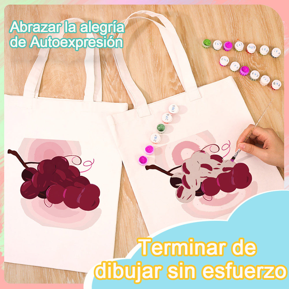 Un Racimo de Uvas Maduras Bolsa de Lienzo Pintar por Números
