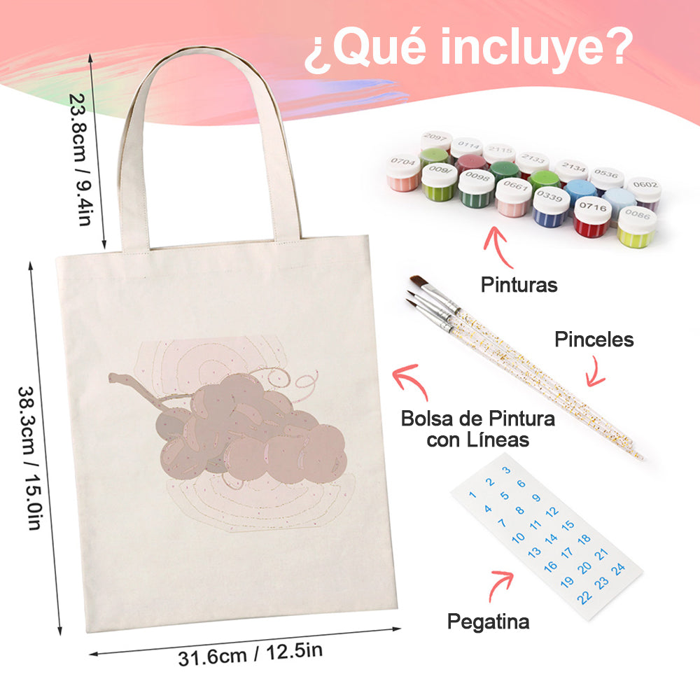 Un Racimo de Uvas Maduras Bolsa de Lienzo Pintar por Números