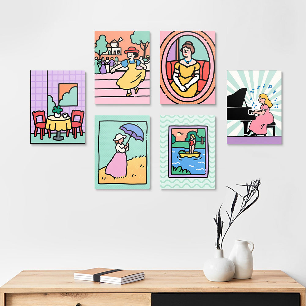 Una Chica Polifacética y Hermosa 6 Partes Mini Pintar por Números