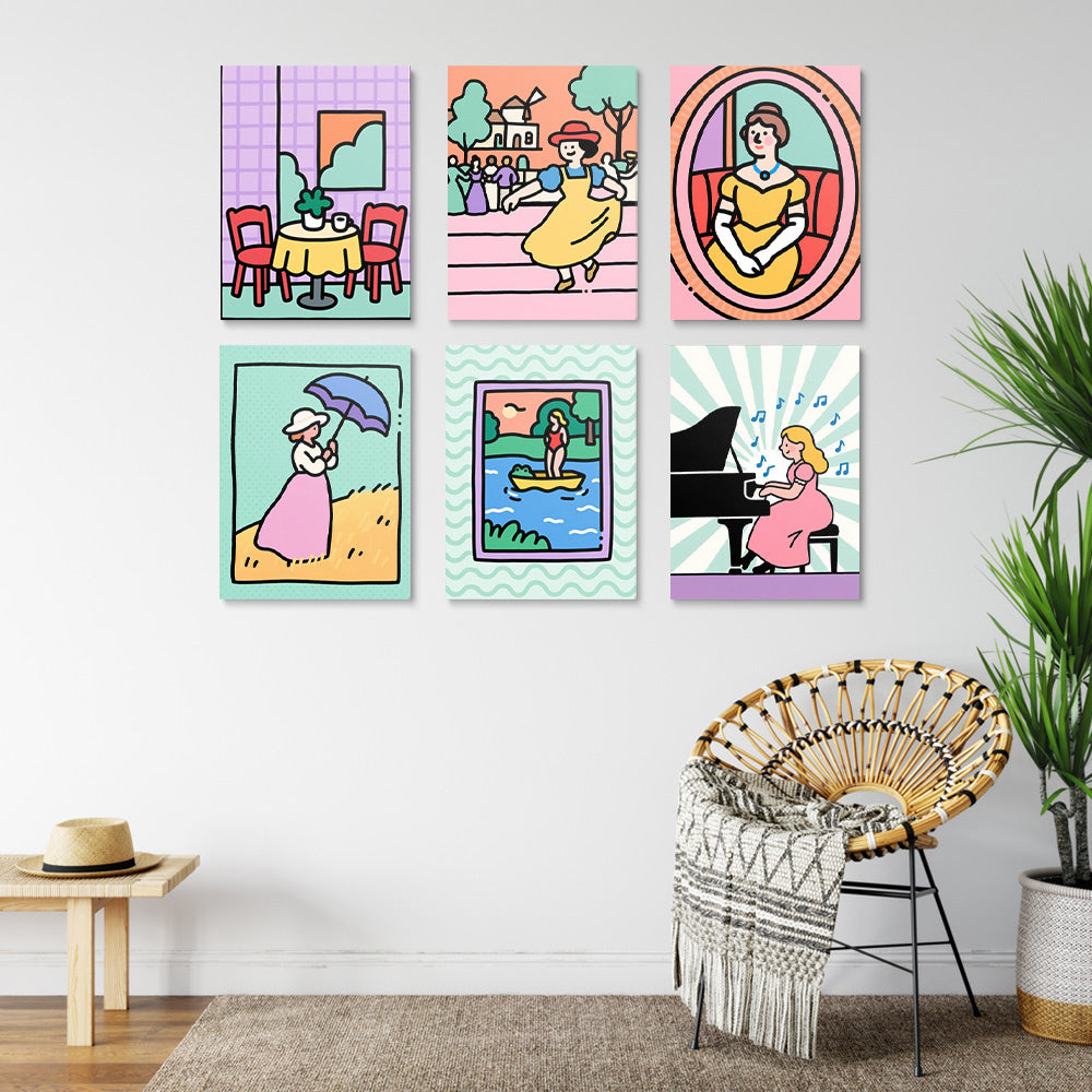 Una Chica Polifacética y Hermosa 6 Partes Mini Pintar por Números