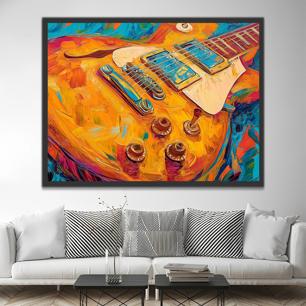 Una Guitarra Pintura al Óleo Pintar por Números