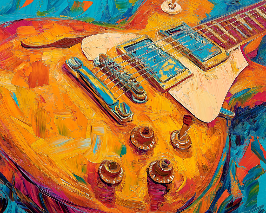 Una Guitarra Pintura al Óleo Pintar por Números