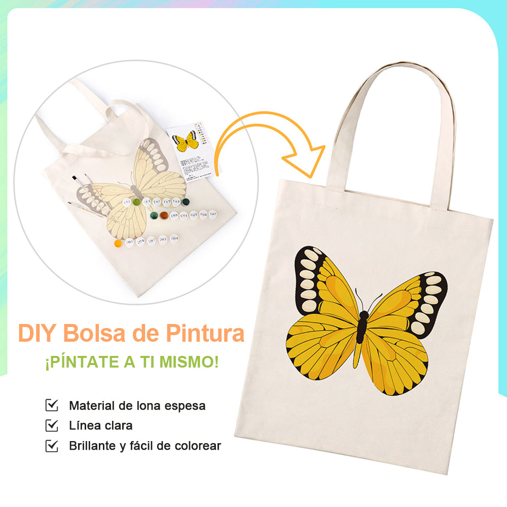 Una Mariposa Amarilla Bolsa de Lienzo Pintar por Números