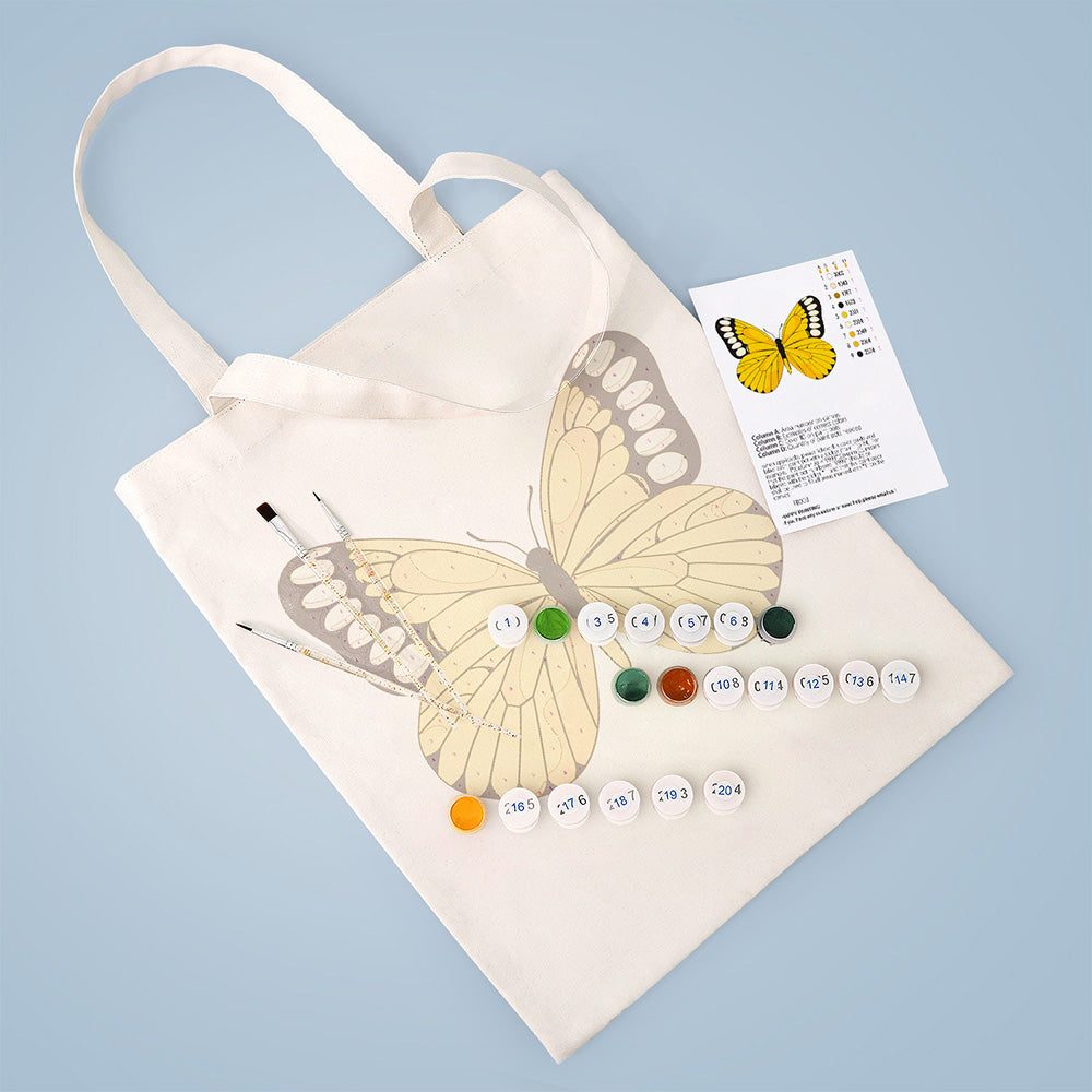 Una Mariposa Amarilla Bolsa de Lienzo Pintar por Números
