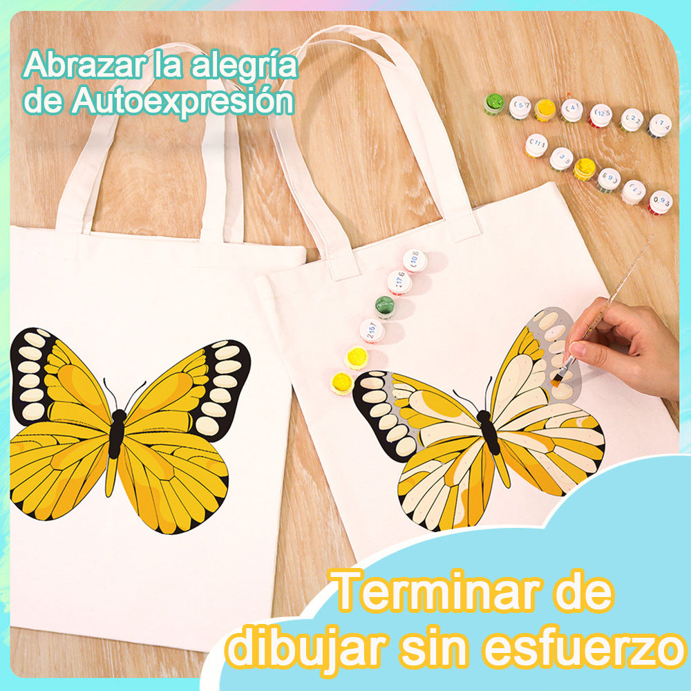 Una Mariposa Amarilla Bolsa de Lienzo Pintar por Números