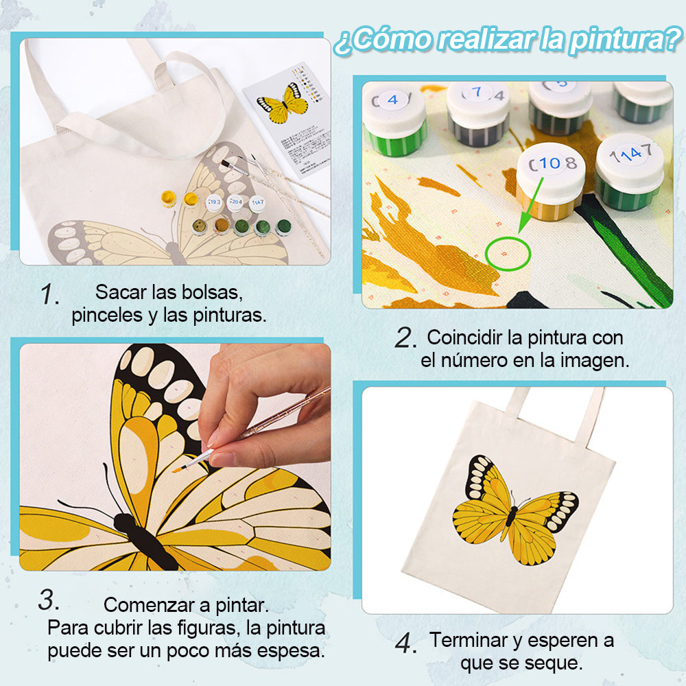 Una Mariposa Amarilla Bolsa de Lienzo Pintar por Números