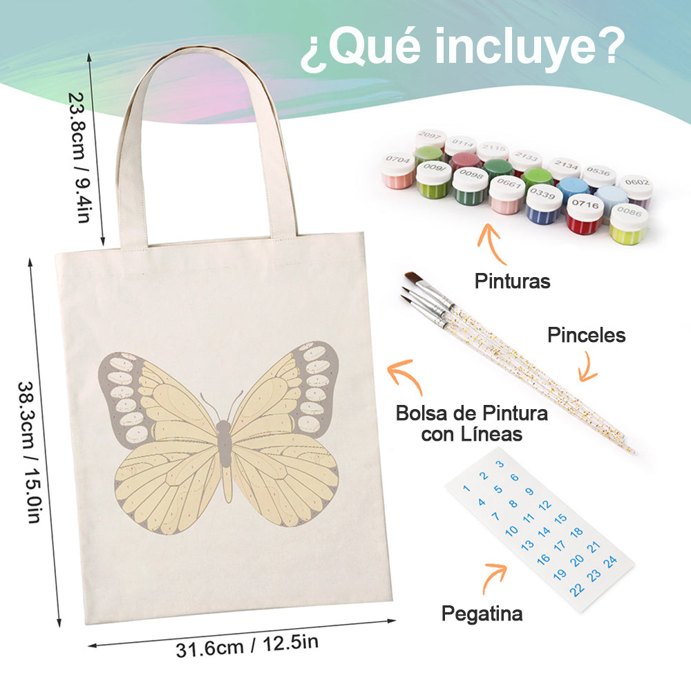 Una Mariposa Amarilla Bolsa de Lienzo Pintar por Números