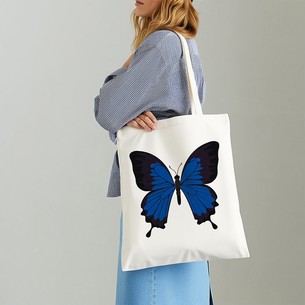 Una Mariposa Azul y Negra Bolsa de Lienzo Pintar por Números