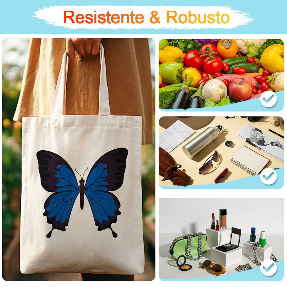 Una Mariposa Azul y Negra Bolsa de Lienzo Pintar por Números