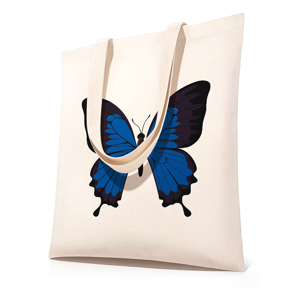 Una Mariposa Azul y Negra Bolsa de Lienzo Pintar por Números