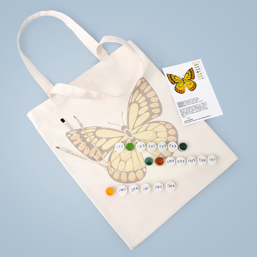 Una Mariposa Dorada Bolsa de Lienzo Pintar por Números