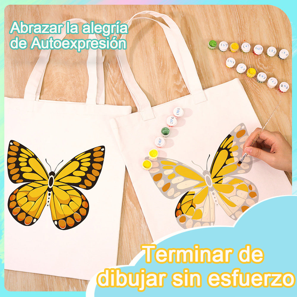 Una Mariposa Dorada Bolsa de Lienzo Pintar por Números