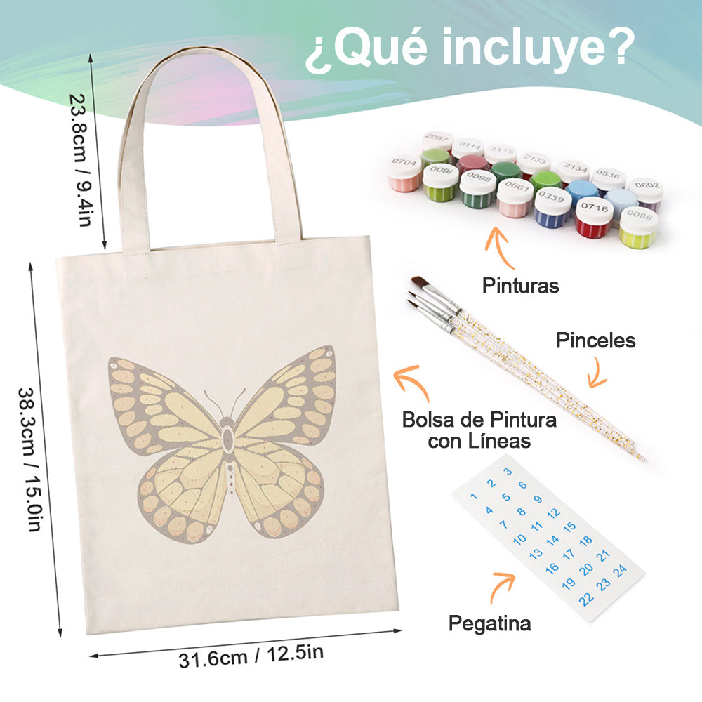 Una Mariposa Dorada Bolsa de Lienzo Pintar por Números