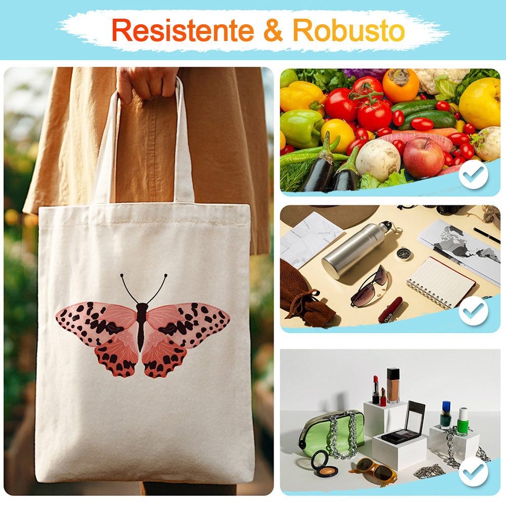 Una Mariposa Rosa con Manchas Negras Bolsa de Lienzo Pintar por Números