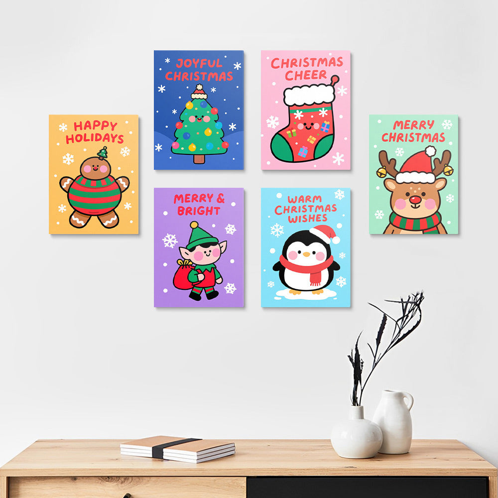 Una Navidad Feliz 6 Partes Mini Pintar por Números